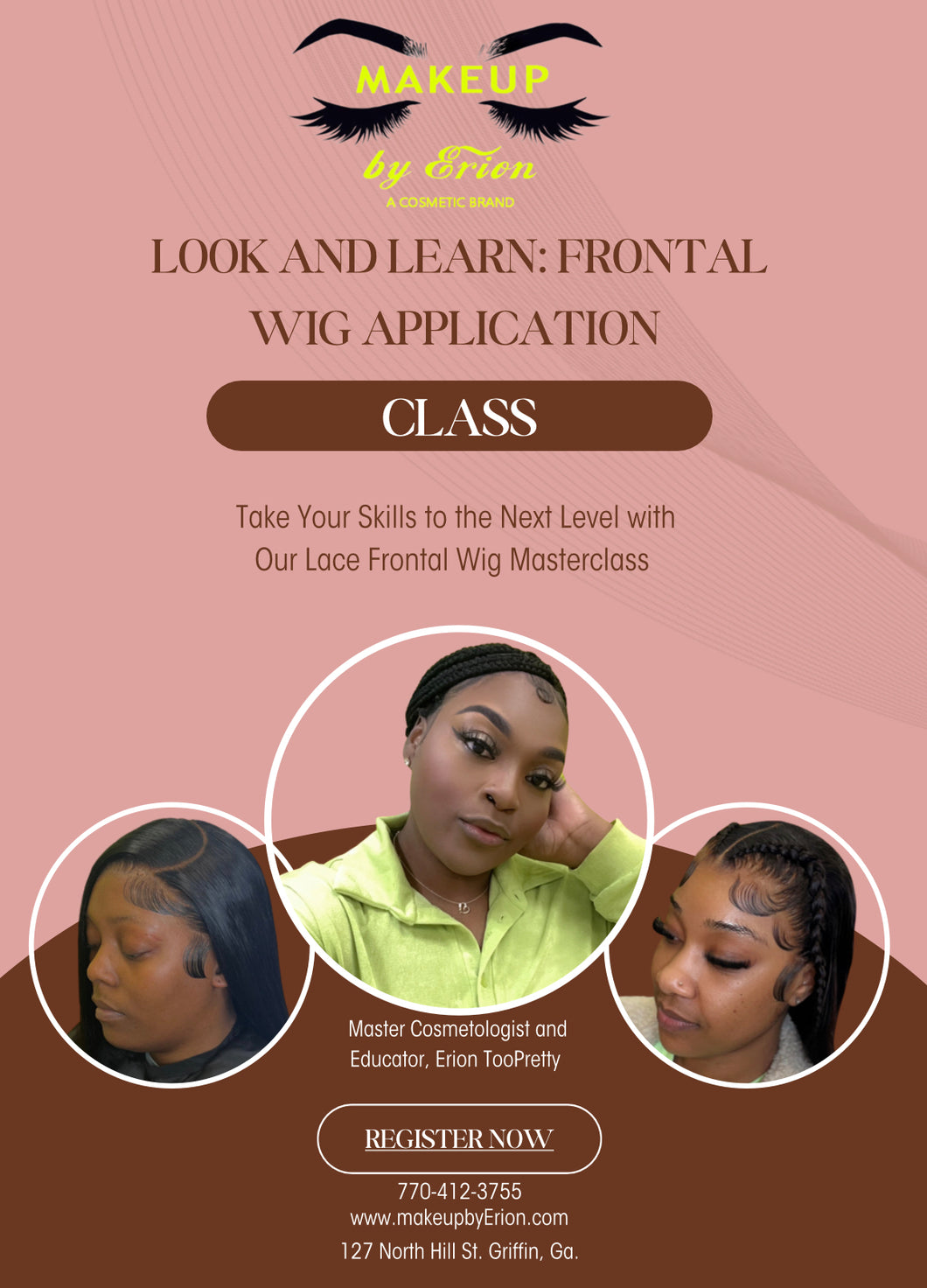 Lace Frontal Wig Install Masterclass 12/9/23 1:00pm – Makeup By Erion